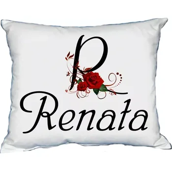 Dekorativní polštářek Polštář s dámským jménem RENATA Černý (polštářek dámské jméno )