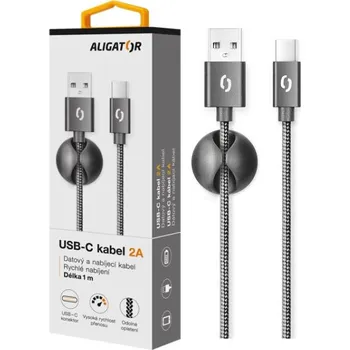 Datový kabel Datový kabel ALIGATOR PREMIUM 2A, USB-C černý