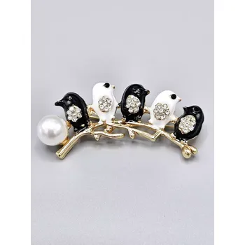 Brož Pět ptáčků - romantická brož