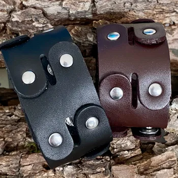 Náramek Kožený náramek Leader - Černá