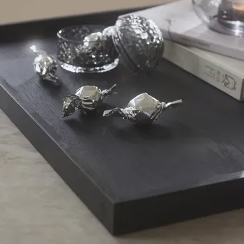 Lampička AYTM podnos Unity, černý, délka 52 cm, šířka 52 cm, dřevo černá - Doprava zdarma