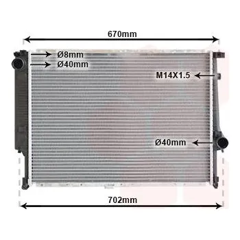 Motor automobilu Chladič, chlazení motoru VAN WEZEL 06002102