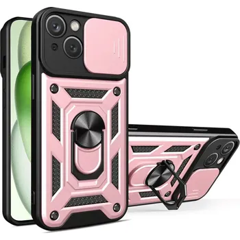 Pouzdro na mobilní telefon Kryt iPhone 15 , Techsuit CamShield Pro rose gold