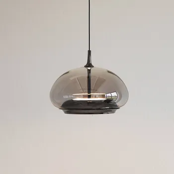 LOOM DESIGN Závěsná LED lampa Avalon, černá/šedá Ø 20 cm sklo - Výška skla 12 cm černá, kouřově šedá průhledná LED 15,2 W celkem - Doprava zdarma