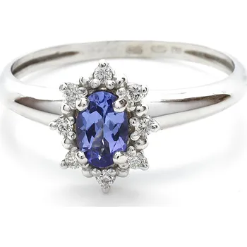 Prsten Zlatý prsten s tanzanitem a diamanty Diana - 68