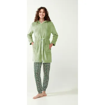 Dámské noční prádlo Vamp - Fleecový župan 21330 - Vamp green foam xl