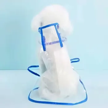 Obleček pro psa Průhledná pláštěnka pro pejsky - malá/střední plemena Barva: průhledná s modrým okrajem, Velikost: L (5-7,5 kg)