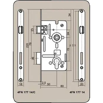 Zámek stavební 8072/50 V, levý