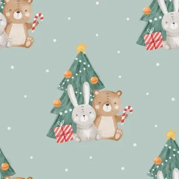 Vánoční dekorace Vánoční nálada - zelená Materiál: Plátno Premium