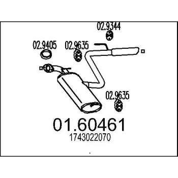 Auto-moto Zadní tlumič výfuku MTS 01.60461