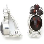 Klipsové náušnice stříbrné s českým granátem Bethany - Rhodiování