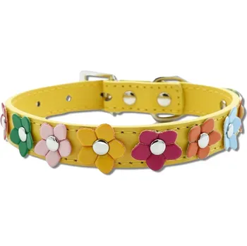 Obojek pro psa Flower garden obojek - light Barva: Žlutá, Velikost: 36 - 46 cm
