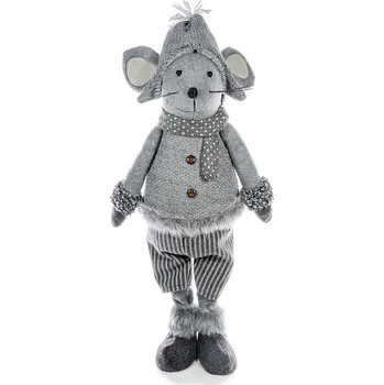 Vánoční dekorace Vánoce Postavička MagicHome Myšák s čepicí, 57cm