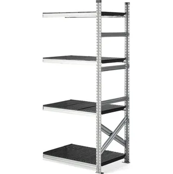 Dílenský regál Regál na potraviny TRANSFORM, přídavný, 1970x900x600 mm, černé police