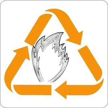 Odpadkový koš Samolepicí značka - hořlavé materiály