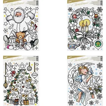 Okenní dekorace Fólie na okno, vybarvovací, vánoční