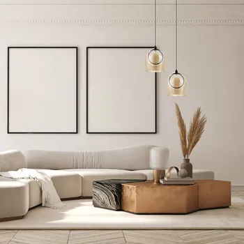 Zambelis Závěsné svítidlo LED 23079, zlatá barva, 1 světlo, sklo, Ø 20 cm zlatá, černá 1 x 6 W LED - Doprava zdarma