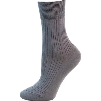 Pánské ponožky 100% bavlněné ponožky tmavě šedé - žebro, Barva: Šedá, Velikost: 43 - 45 (9 - 10)