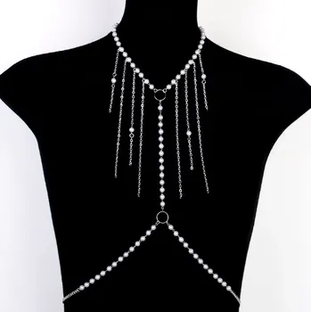 Náhrdelník B-TOP Sexy perlový náhrdelník na tělo se střapci