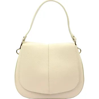 Kožená kufříková kabelka Luka 24-033 světle béžová