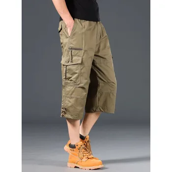 Pánské kraťasy Dlouhé pánské kraťasy taktické outdoor s kapsami Velikost: 4XL, Barva (Varianta): 0036Military yellow