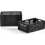 Skládací přepravka RILEY, 600x400x230 mm, černá, bal. 10 ks
