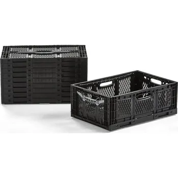 Skládací přepravka RILEY, 600x400x230 mm, černá, bal. 10 ks