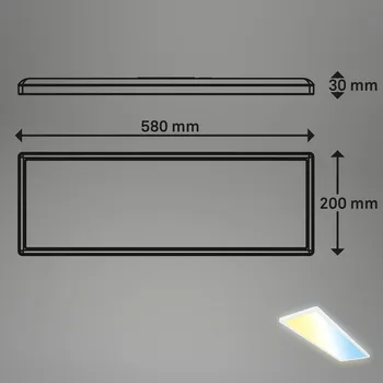 Lampička Briloner Chytré stropní svítidlo LED Tava, 58x20 cm, CCT, stmívatelné bílý matný LED 22 W celkem - Doprava zdarma