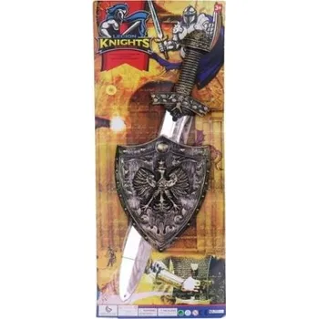 Dětská zbraň Meč se štítem na kartě, 25 x 2 x 63 cm