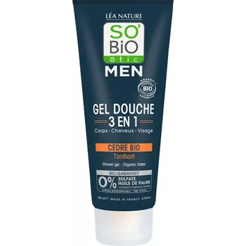 Sprchový gel SO’BiO Men sprchový gel 3v1 tonizující cedr 200 ml