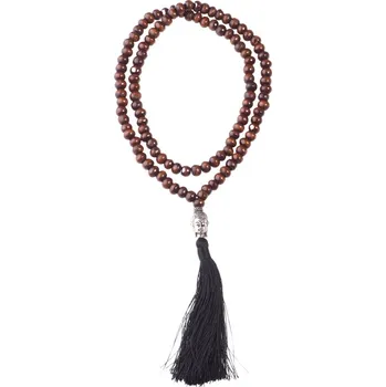 Růženec Japa Mala Buddha Head Dark 09 mm černá