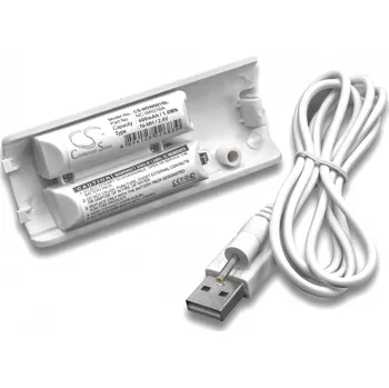 Stojan pro herní konzoli VHBW Baterie pro Nintendo Wii Remote Controller, bíláa, 400 mAh