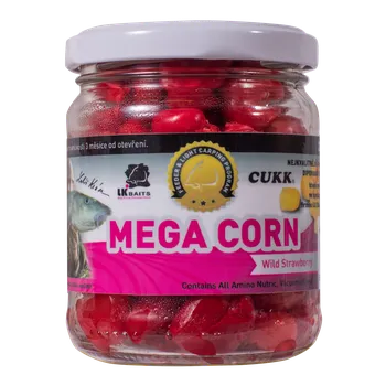 Návnadová surovina LK Baits obří kukuřice Mega Corn Wild Strawberry 220ml