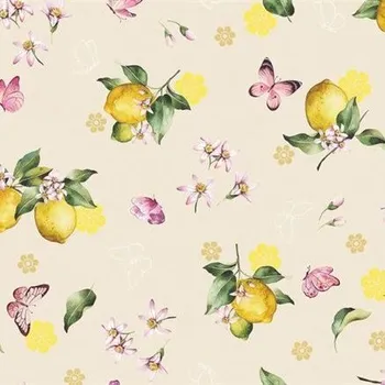 ubrus Ubrus PVC šířka 140 cm větvičky s citróny na hnědém podkladu 54