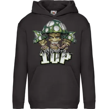 Chlapecká mikina detska-znackova-mikina-digitalni-potisk-mushroom Barva: Black -černá, velikost: 152