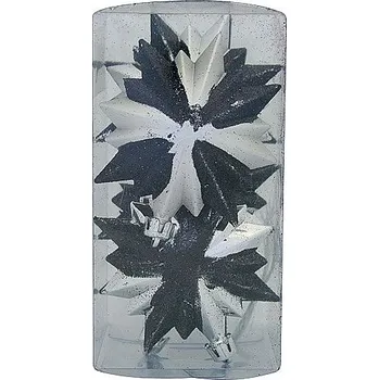 Vánoční ozdoba Ozdoba MagicHome, 8x9,5cm, 6dílná, černo-stříbrná