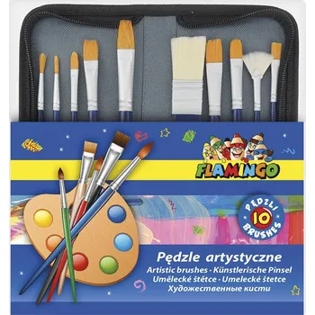 Umělecký štětec Štětce v pouzdře, s dřevěnou rukojetí, sada