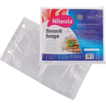 Sáček na potraviny Niteola svačinové sáčky, HDPE, 20 × 30 cm, síla 12 µ, čiré, 50 ks