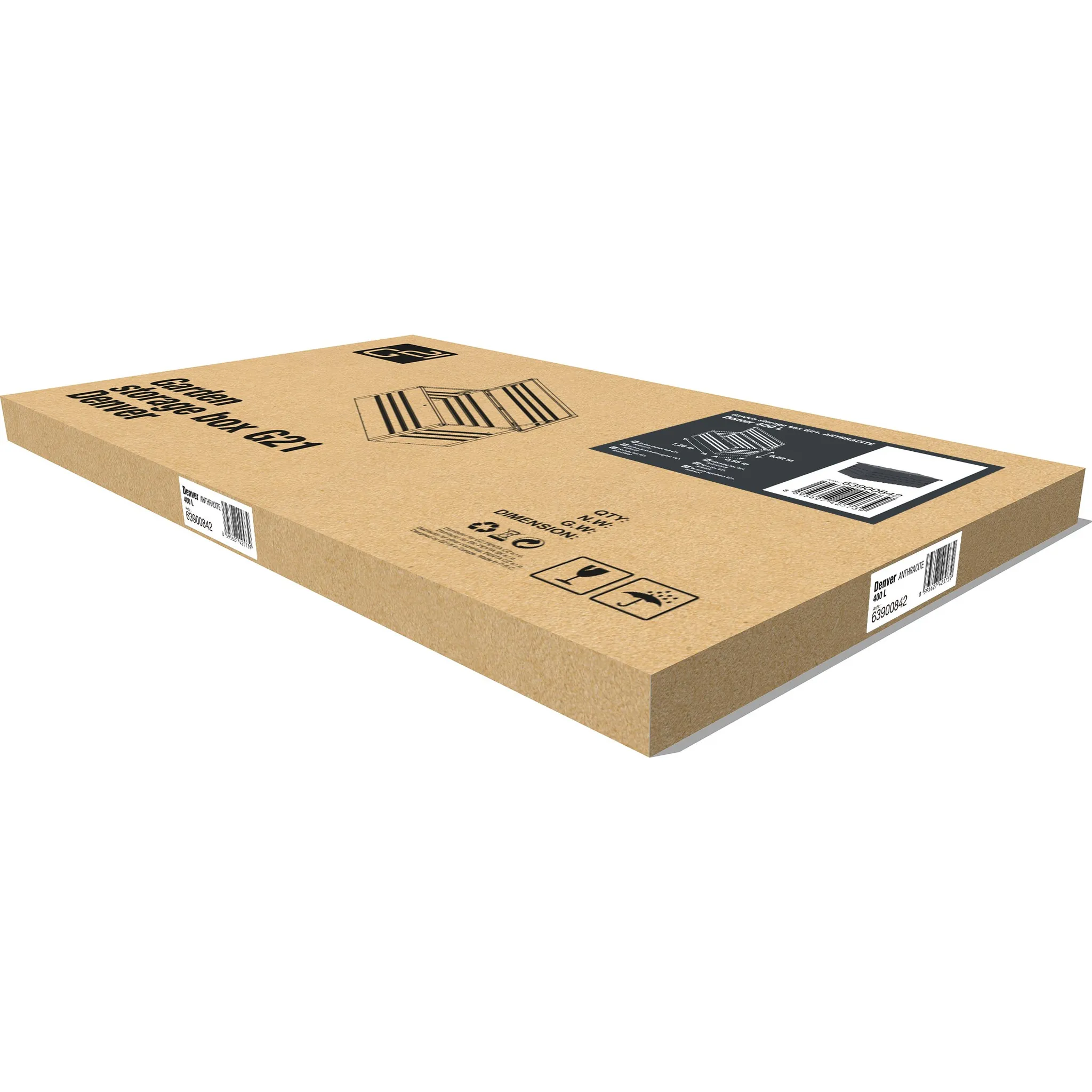 Fotografie 5 - Zahradní úložný box G21 Denver 400 l antracit plech