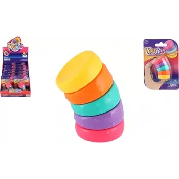 Fidget duhový antistresový plast 5,5cm na kartě 9x13cm 12ks v boxu