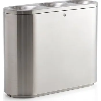 Odpadkový koš Koš na tříděný odpad CLARK, 3x 48 l, nerez