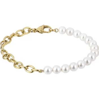 Náramek Free Style Perlový náramek z chirurgické oceli BSS904GD Délka náramku: 20,5 cm