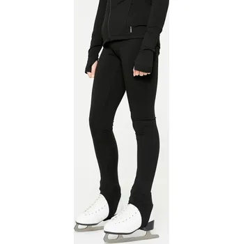 Dívčí legíny AXELYS Dětské legíny na krasobruslení 7 LET ČERNÁ|ŠEDÁ