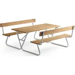 Piknikový stůl PICNIC PINE, lavice s opěradlem, 1800 mm, hnědý