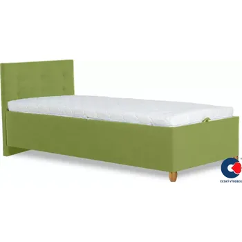 Postel Postel ALMA s lamelovým roštem 2, 200x90, zelená (č.29/nohy buk)
