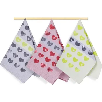 Utěrka Utěrky LUX 50x70cm 100% bavlna 3ks 171 srdíčka