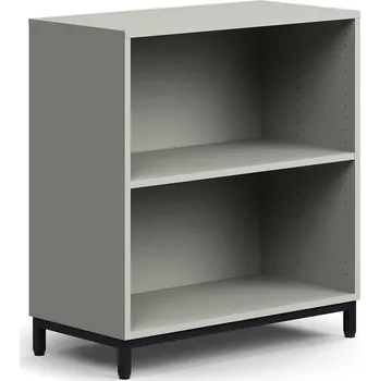 Knihovna Regál QBUS, 1 police, nohy, 868x800x400 mm, černá, světle šedá
