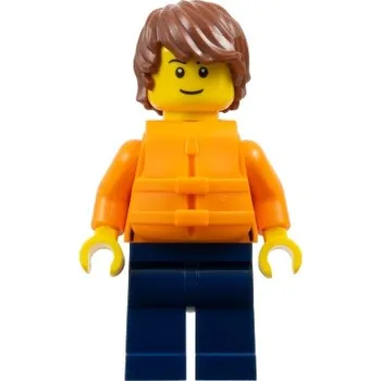 Nestandardní parfém cty1791 Man - Reddish Brown Hair, Orange Jacket and Life Jacket, Dark Blue Legs