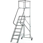 Pojízdný plošinový žebřík ALOFT, 8 příček, výška 1600 mm