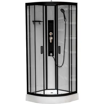 BPS-koupelny Hydromasážní box HYD-Lara 02C 100x100 cm černá/transparent